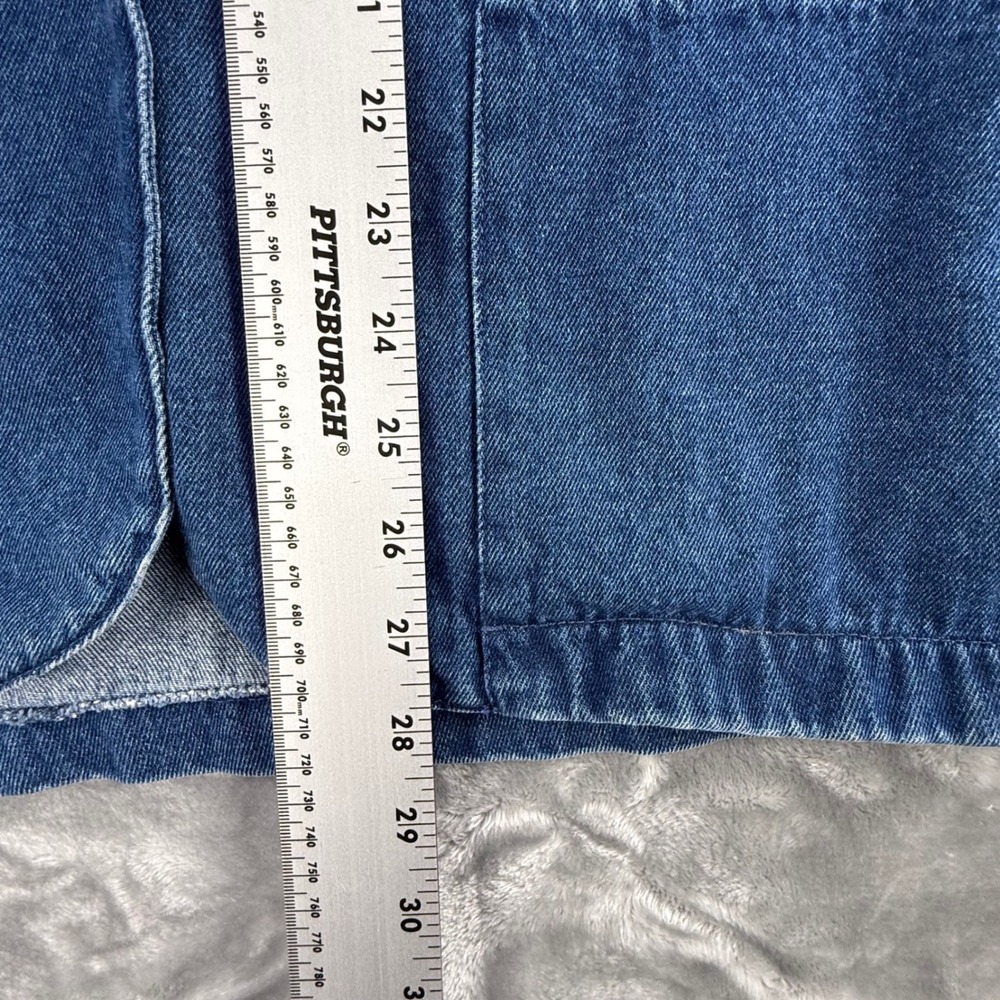 Vintage Joanna Denim Blazer Jacket Blue Cotton Single Button Shoulder Pads M - Picture 5 of 13